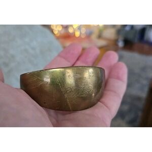 Vintage Bob Ayre Handwrought Solid Brass Cuff Bracelet 1" Wide Initials EMS